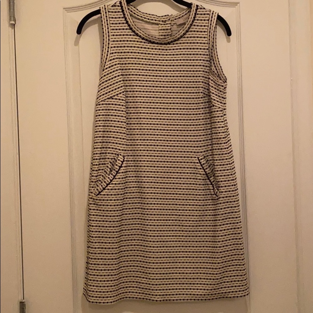 Cream and black tank dress